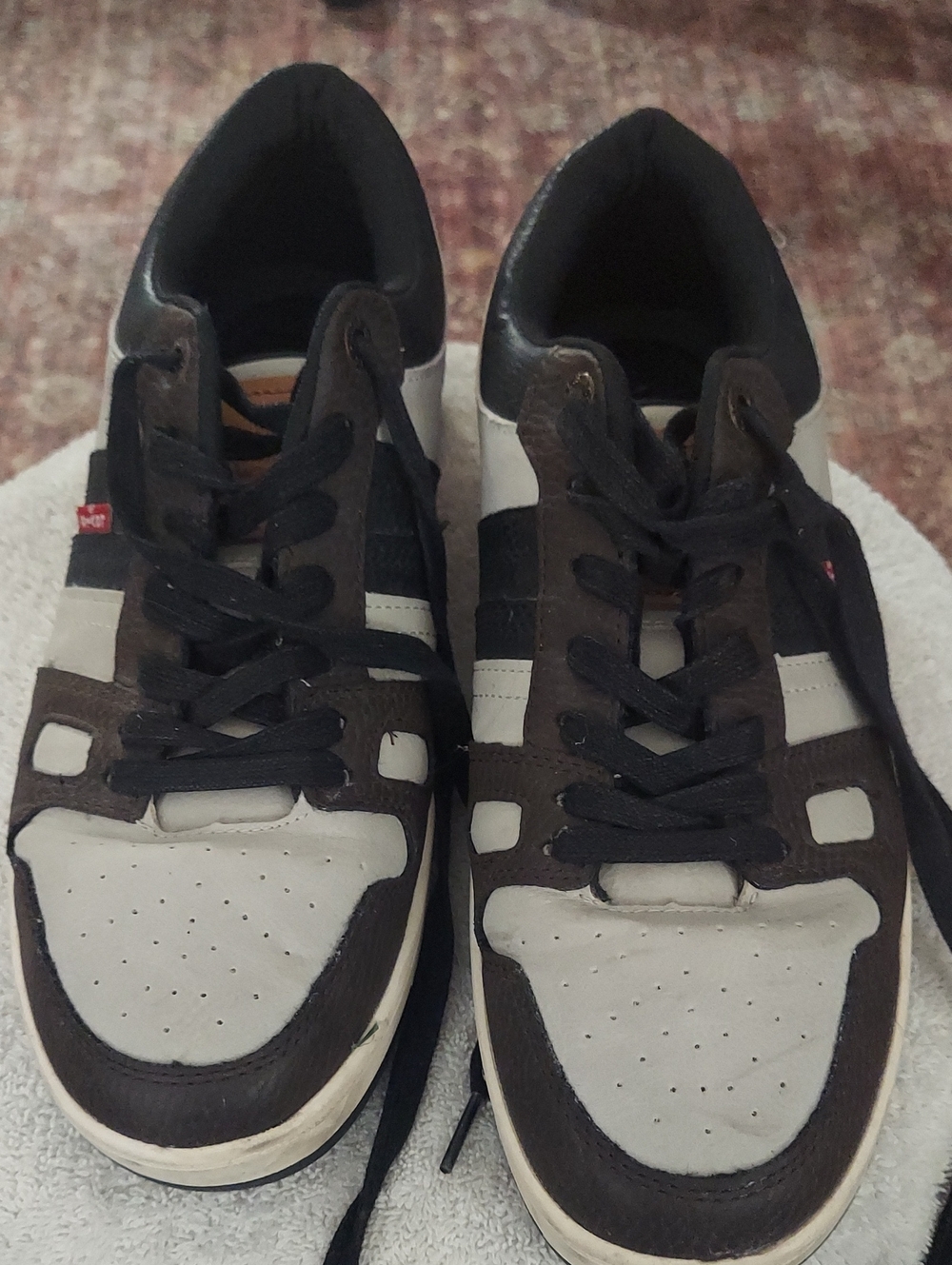 Levi's Men's Low-Top Sneakers in White and Dark Brown